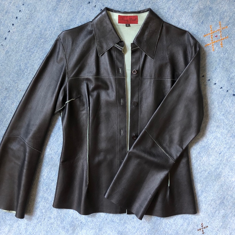 Leather jacket REVERSIBLE black or blue